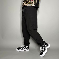 Vintage Y2K Eddie Bauer Joggers Mens M Black Polyester Sweatpants Elastic Cuffs