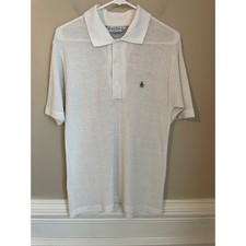 Vtg 70s Grand Slam Munsingwear Penguin Mesh Knit Polo White Mens Large USA Made