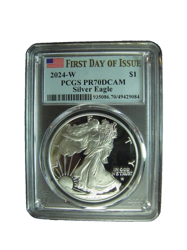 2024-W   Proof  American Silver Eagle   PCGS PR70DCAM  FDOI Flag Label