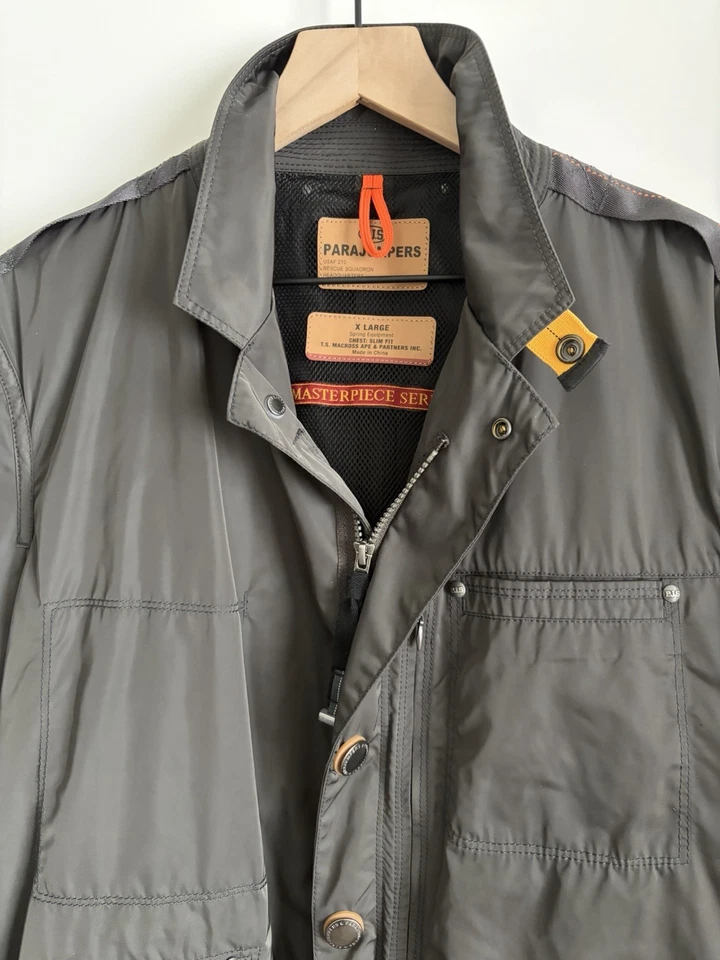 PARAJUMPERS Masterpiece Series Charcoal Gray Full Zip Jacket Slim Fit XL L - Image 2 of 4