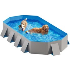 Foldable Dog Pool Sturdy Square Design 82x46x12in Extra Large