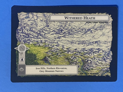 WITHERED HEATH Middle Earth CCG 1995  NON PLAYED  BLACK BORDER