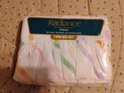 VTG Twin Bed Set, "Radiance" by Springs Ind.  White w/Pastel stripes NIB 80s — photo 3