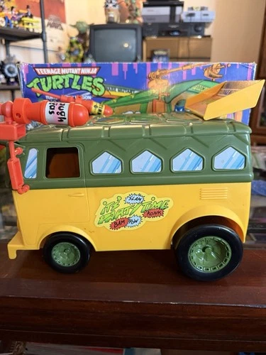 Vintage 1989 Teenage Mutant Ninja Turtles Party Wagon Van 5622 Complete In Box