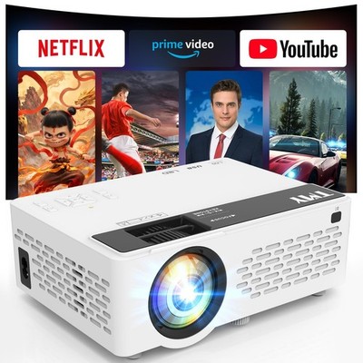 1080P Full HD Portable Mini Projector, Bluetooth Movie Projector, Compatible ...