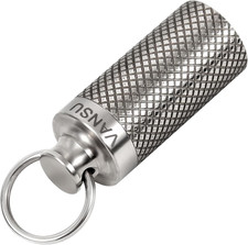 Titanium Waterproof Keychain Pill Holder Container,Portable Mini Size Pill Box C