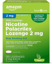 Amazon Basics Nicotine Aid Polacrilex Lozenge Mint 2mg 135ct EXP: 10/25