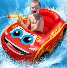 Kids Pool Float with Water Gun - Inflatable Ride-on Swimming Toy for Boys Age...