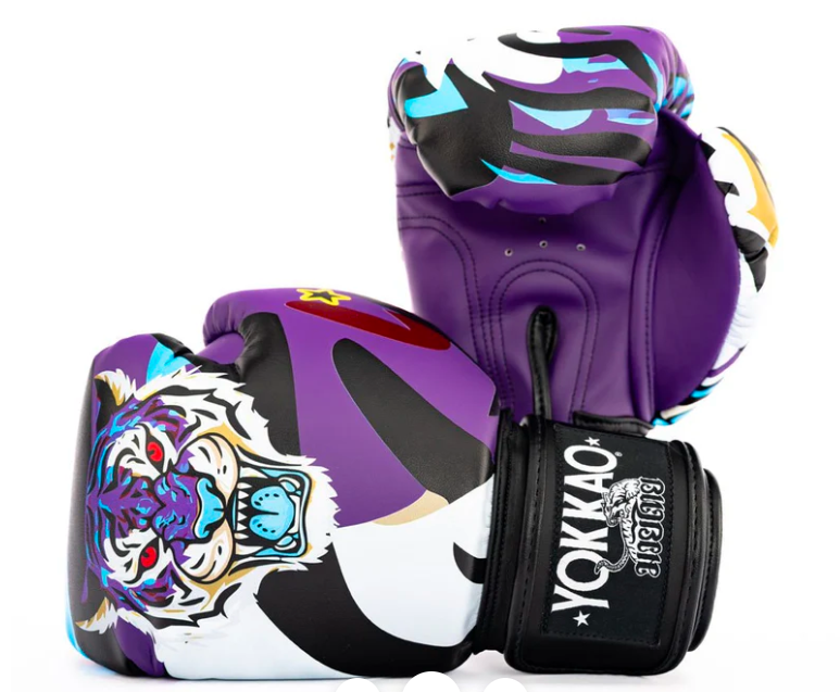 YOKKAO Premium Tiger Edition Muay Thai Boxing Gloves – Purple/Teal