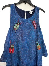 NWT Anthropologie Jumpsuit Size L Beaded Scarabs By Conditions Apply