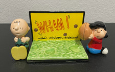 Peanuts Charlie Brown and Lucy WHAM Football Salt and Pepper Shakers