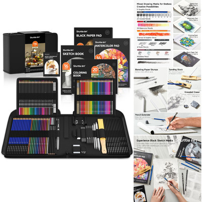 Buntstifte Aquarellstifte Graph Zeichenset 116 Stück Shuttle Art