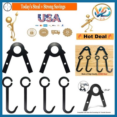 AR500 Steel Shooting Target Stand Kit with Hooks and Brackets for 1 Inch Pipe