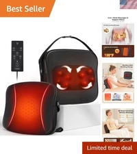 2-in-1 Shiatsu Back Massager & Heating Pillow for Neck and Lumbar Support