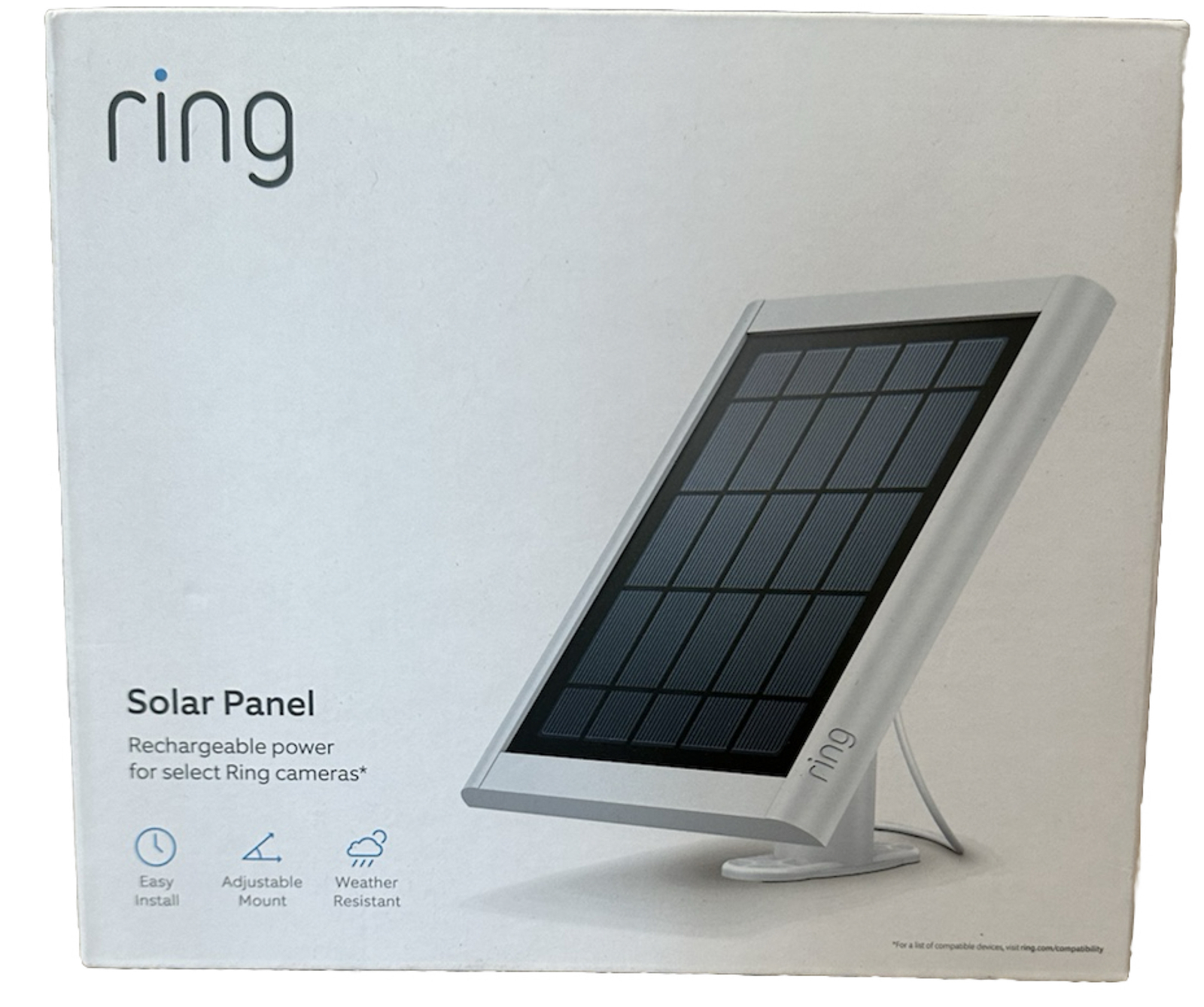 Ring 4W 2nd Generation 2022 Solar Panel for Select Ring Security Cameras - White