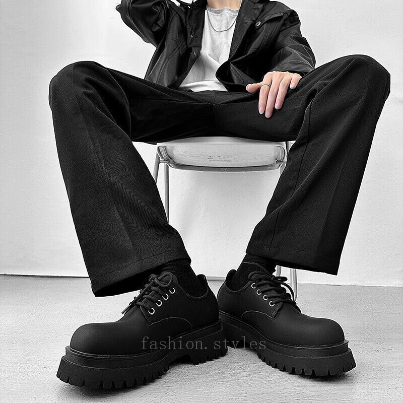 SAOLA Scarpe derby punk suola spessa uomo casual gotiche eleganti Oxford nere stringate taglia