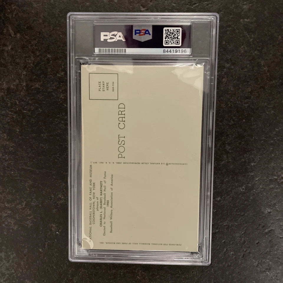 RARE BASEBALL HOF AUTOGRAPH SIGNED PLAQUE CARD GABBY HARTNETT PSA /DNA SLABBED - Image 4 of 4