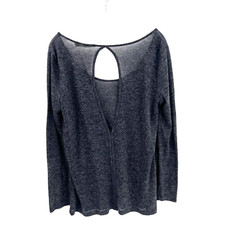 PILCRO & The Letterpress ANTHROPOLOGIE Women's M Gray Open-Back Long-Sleeve Top