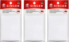Iron-On Mending Fabric, 7-Inch X 16-Inch Patch for Mending Clothes, White (Three