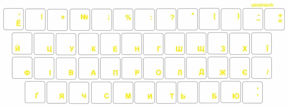 Tastaturaufkleber Ukrainisch für PC- oder Notebook Tastatur, transparent - Bild 2 von 4