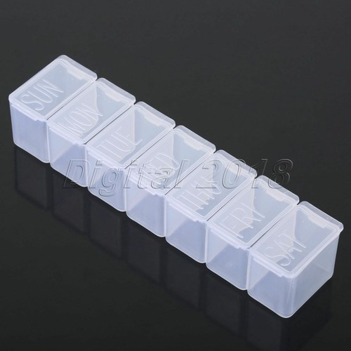 1Pc Portable Clear 7 Day Weekly Pill Travel Box Tablet Holder Medicine Dispenser - Picture 3 of 10