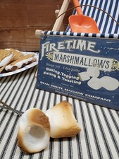 PRIMITIVE ANTIQUE VINTAGE RETRO TIN STYLE FIRETIME MARSHMALLOW WOOD 4 X 6 SIGN