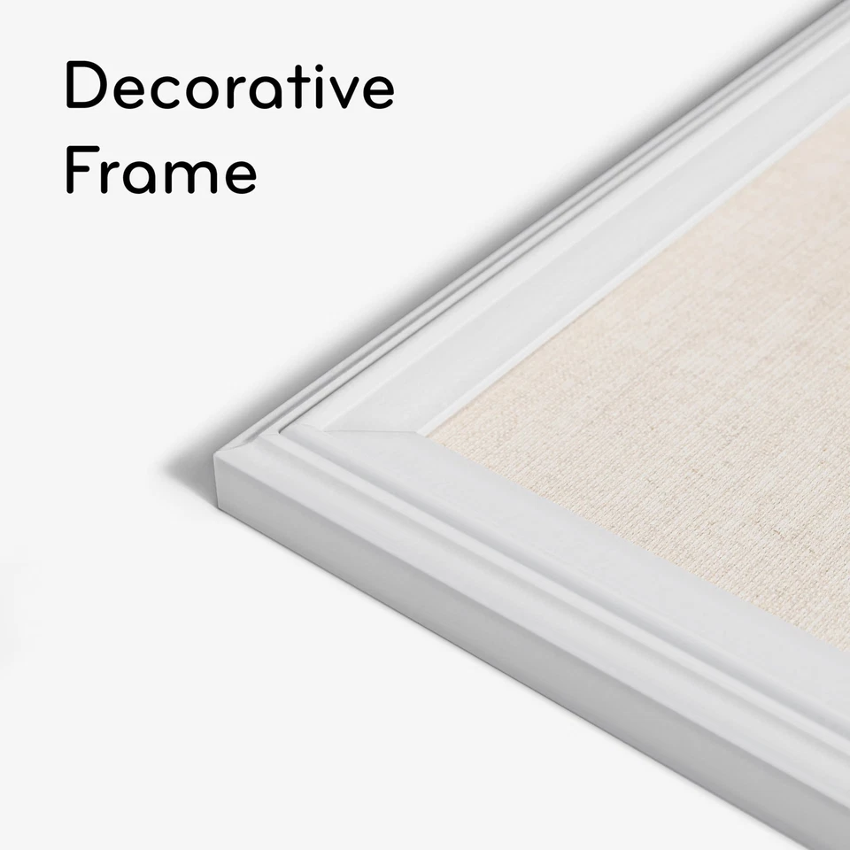 23x17 White Linen Bulletin Board Modern Frame for Home Office Classroom Decor - Image 3 of 4