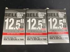 Bell Standard Valve 12.5"x 1.75-2.25" Bicycle Inner Tubes For Kids Bike (3 Pack)