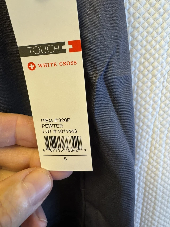 Touch White Cross Size Small Women’s Pewter Scrub Pants NWT New - Изображение 2 из 4