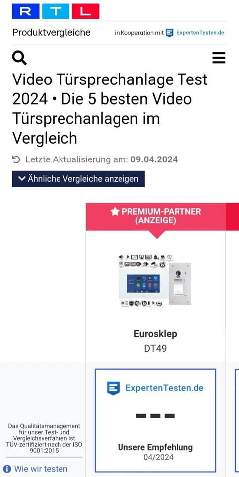 2 Familienhaus Video Türsprechanlage 2-Draht Bus Video Türklingel Sprechanlage - Bild 2 von 4