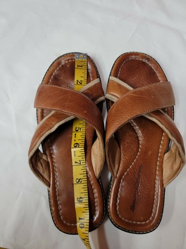 Tommy Bahama Mens Anchors Away Brown Summer Leather Flip Flop Sandals Size 8D - Picture 8 of 10