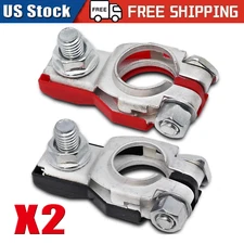 2XCar Battery Terminal Connector Top Post Positive Negative Heavy Duty Universal