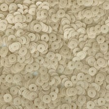 5mm Flat Sequins Vanilla Cream Opaque Glossy High Shine Medium Hole Made in USA