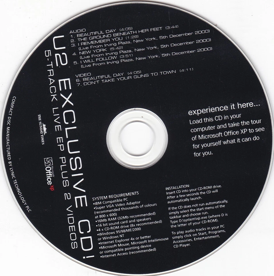 U2 EXCLUSIVE CD! 5-TRACK EP PLUS 2 VIDEOS - Bild 3 von 3