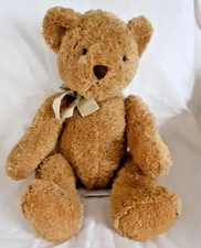 Animal Alley Brown Teddy Bear Soft Plush Stuffed Animal 2000 Tan Bow Sewn Nose