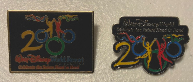 2000 WDW CELEBRATE THE FUTURE HAND IN HAND 2 PIN SET