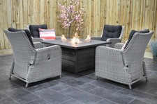 Cordoba verstellbares Dining Lounge Set, 4 Sessel, hellgrau meliert, mit Capr...