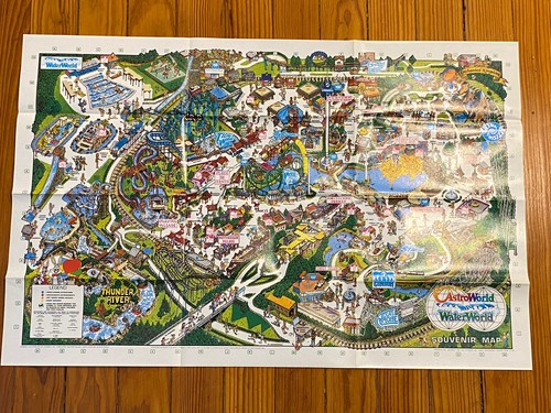 Six Flags AstroWorld 1991 Vintage Amusement Theme Park Souvenir Map Houston TX - Picture 2 of 6