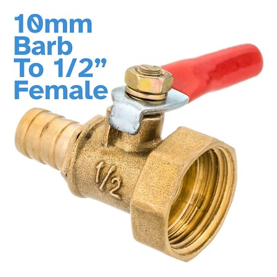 In Line Valve 1/4" Male Brass To 8mm Hose Barb Shut Off Valve Cock Tap Nlne Ball Barrel Valve - Foto 5