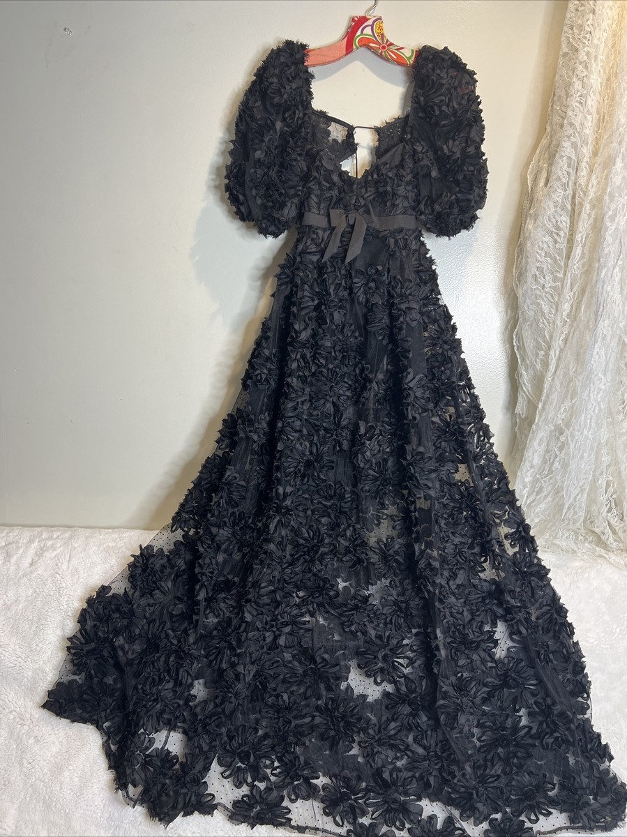 Free People For Love & Lemons Astrid Floral 3D Dot Maxi Dress XS | eBay