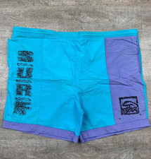 VTG 90s Surf Gear Swimsuit Trunks Shorts Men's Sz XL X 5" Inseam Lined Blue