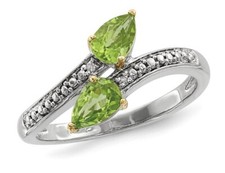 9/10 Carats ctw Marquise Green Peridot Ring Sterling Silver