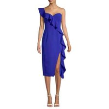 Aidan By Adrianna Papell Women's Plus Size Knit Crepe Cocktail Dress Royal Blue