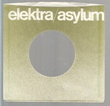 Company Sleeve 45 ELEKTRA / ASYLUM - Green w/ White Lettering  Dots 1975-1981 
