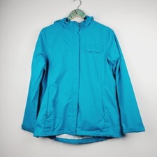 Paradox Women's Everyday Hooded Packable Sea Blue Rain Jacket Sz M Nwot