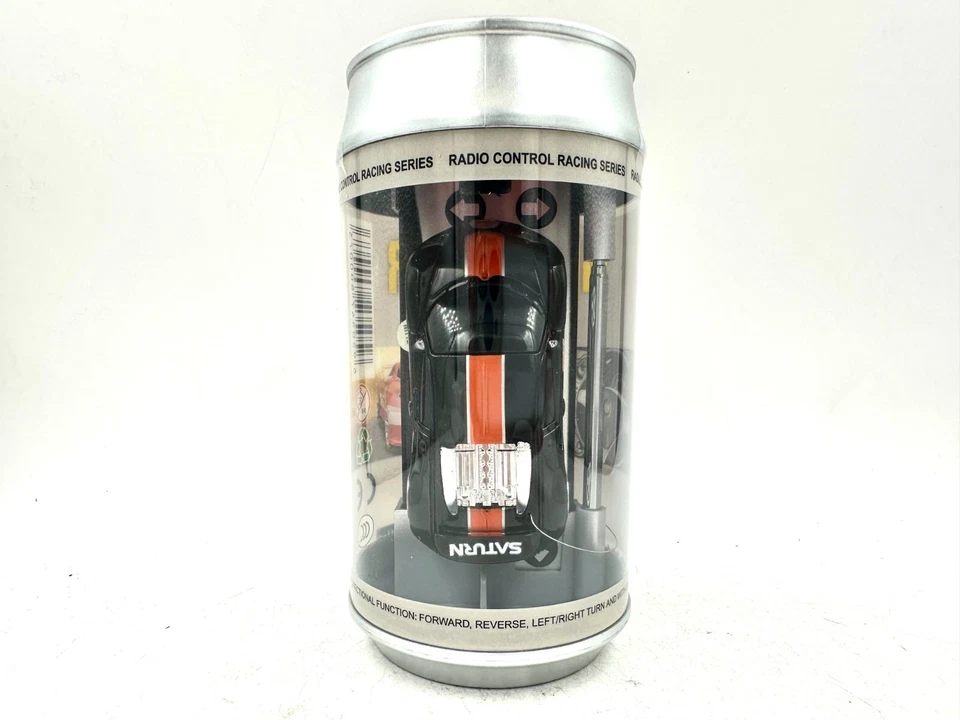 Mini RC Soda Can Race Radio Control Racing Series Toy Car 27MHz Black Red Stripe - Image 2 of 4