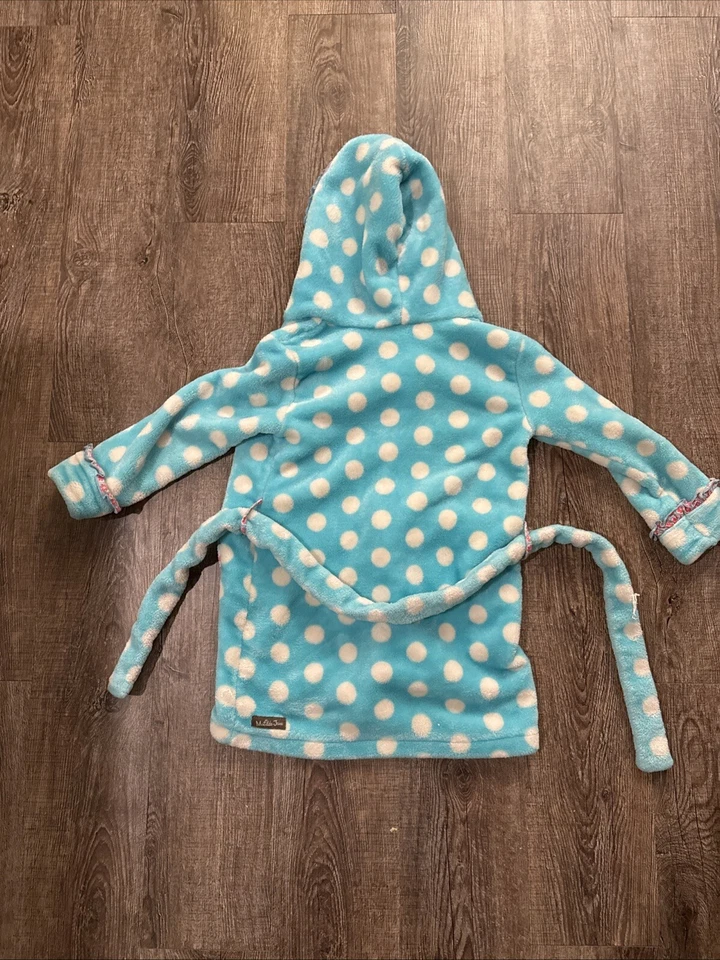 Matilda Jane Silver Pieces Blue Polka Dot Fleece Once Upon a Time Robe, Size S - Image 4 of 4