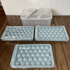 Ice Cube Trays With Bin 99 Round Cubes Tongs Scoop Bin With Lid 3 Cube Trays