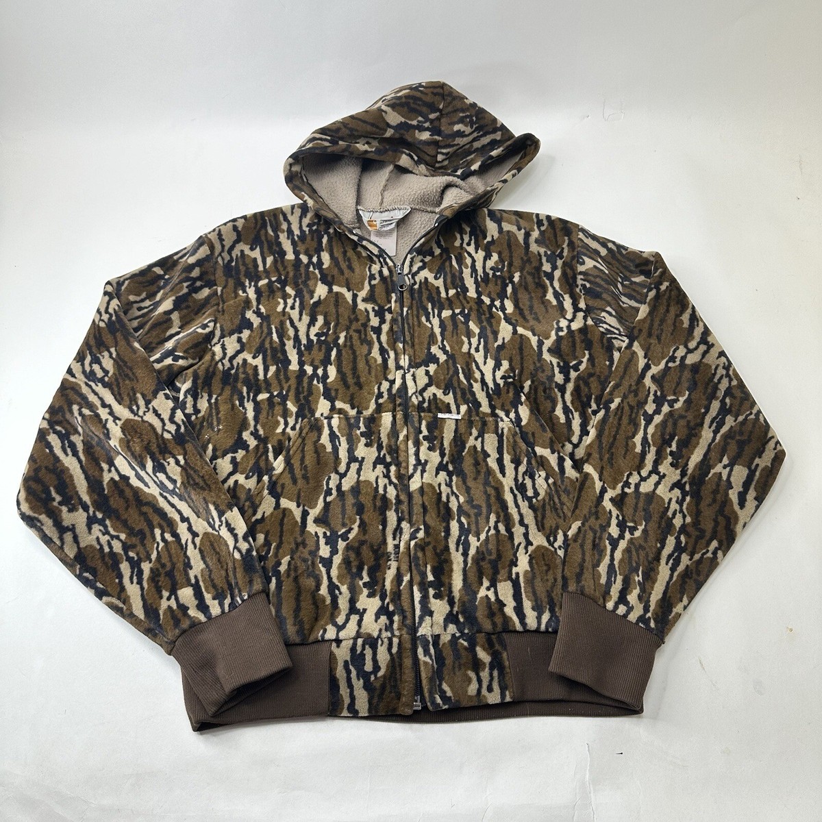 Vintage Carhartt Mossy Oak Polar Fleece Hooded Jacket Zip Up Vintage Carhartt Mossy Oak Polar Fleece Hooded Jacket Zip Up
