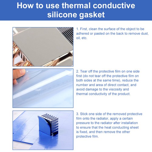 LOT thermique de tampon thermique de refroidissement conducteur en silicone 400 * 200 mm joint en silicone - Photo 9/36